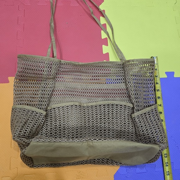 Mesh Beach Bag Tote with 8 Pockets - Large Pool Bag & Sand-Free Toy Organizer - - Picture 9 of 11